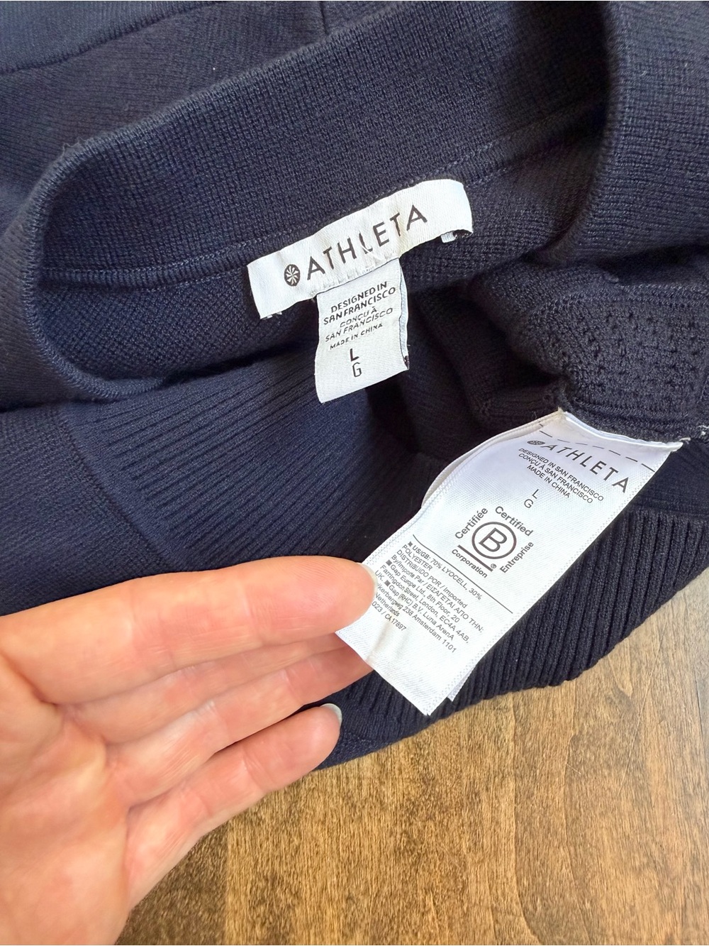 Athleta Advantage Sweater Navy blue knit cardigan - Picture 12 of 12